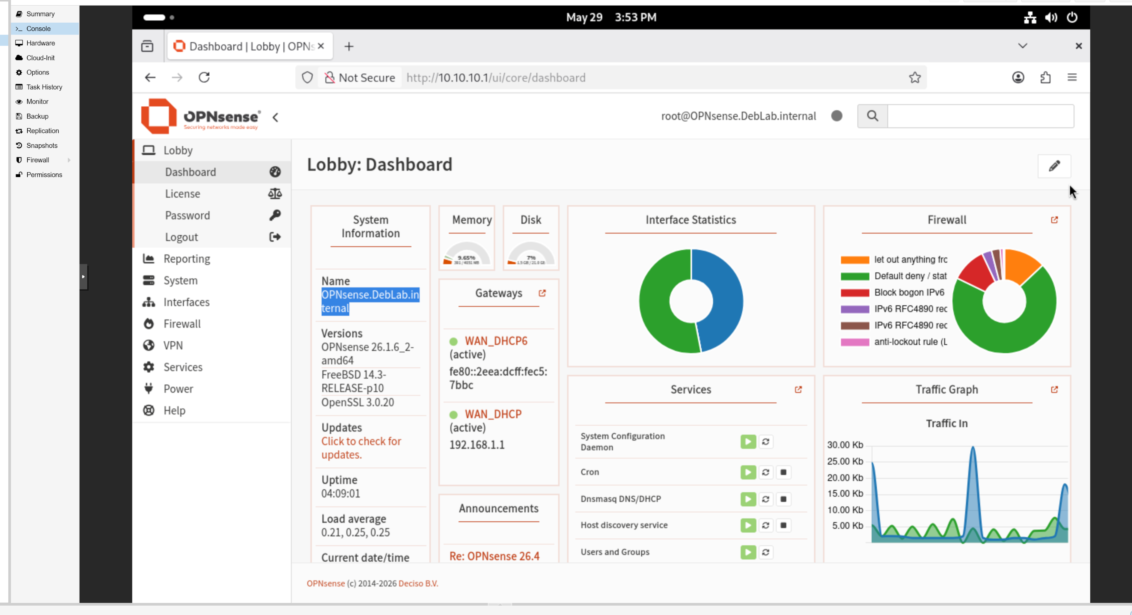 Opnsense installation complete